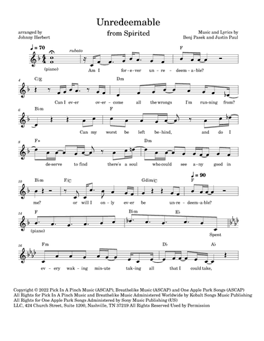 Unredeemable (arr. Johnny Herbert)