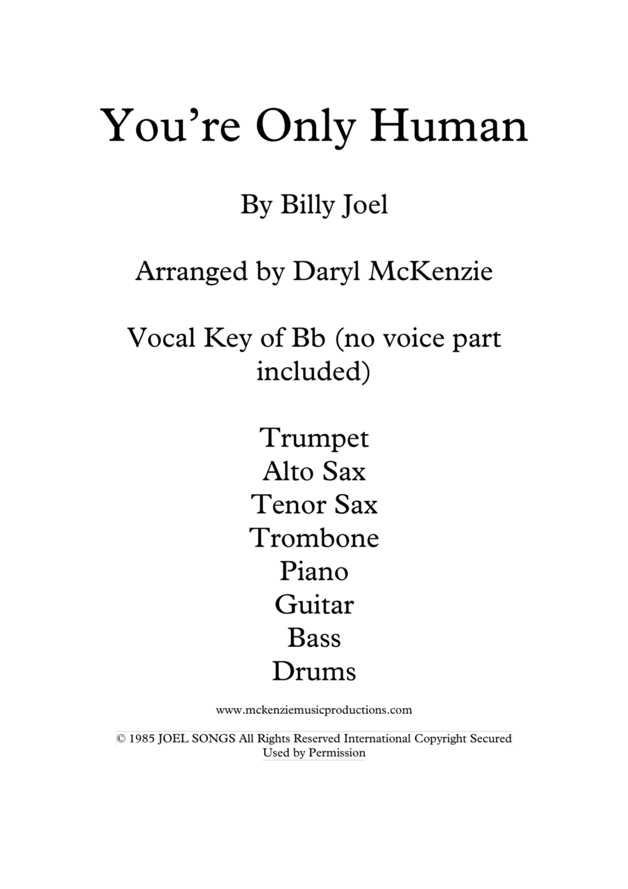 You're Only Human (second Wind) (arr. Daryl McKenzie)