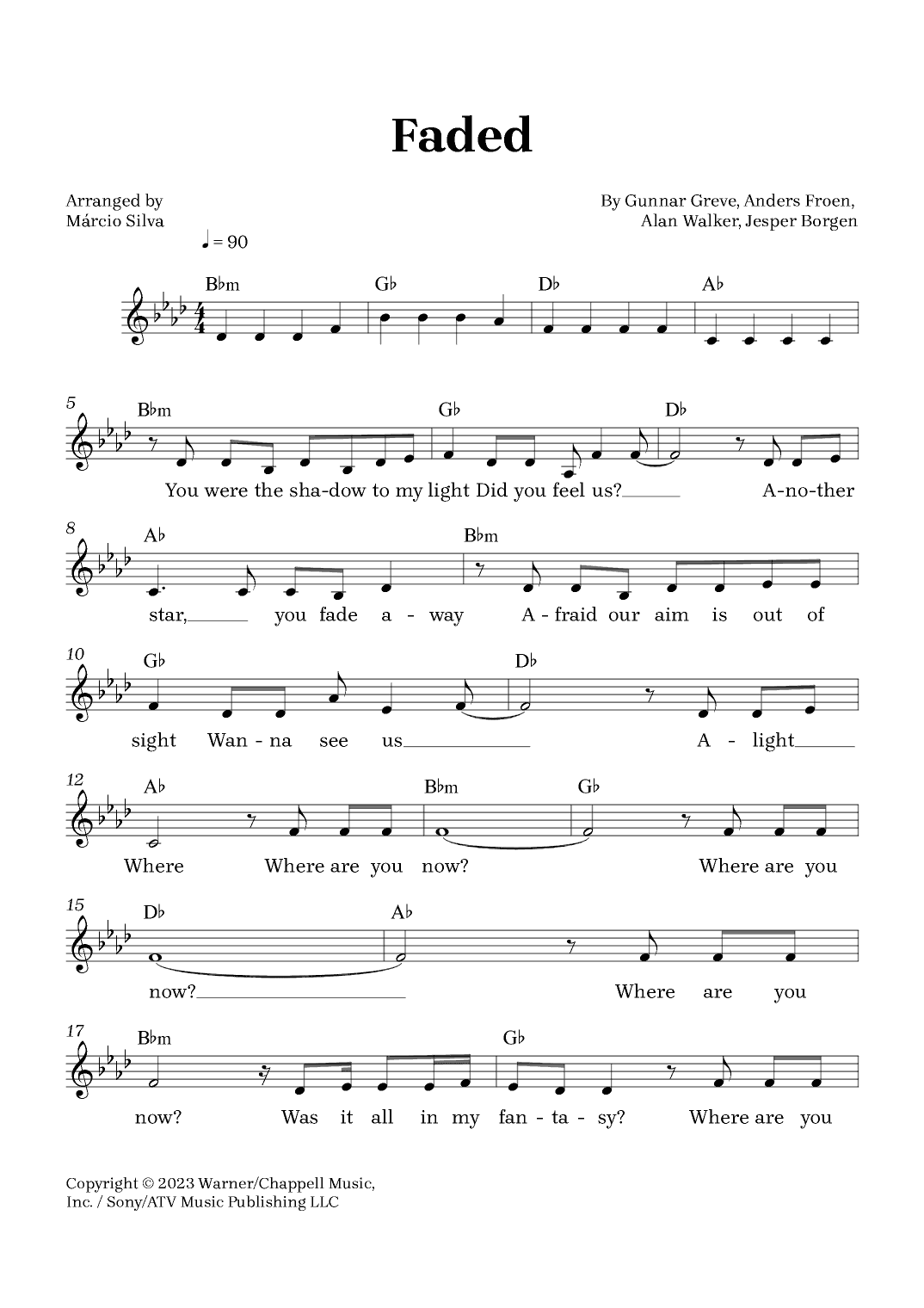 Faded (arr. Márcio Silva)