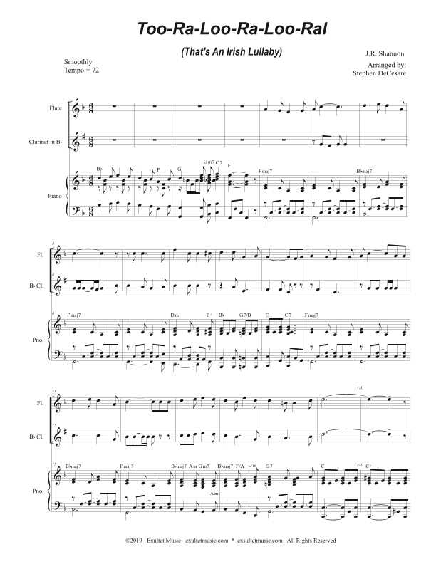 Too-Ra-Loo-Ra-Loo-Ral (That's an Irish Lullaby) (Duet for Flute and Bb-Clarinet) (arr. Stephen DeCesare)