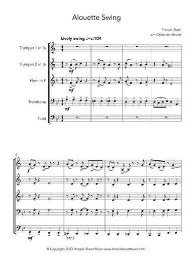 Alouette Swing (arr. Christian Morris)