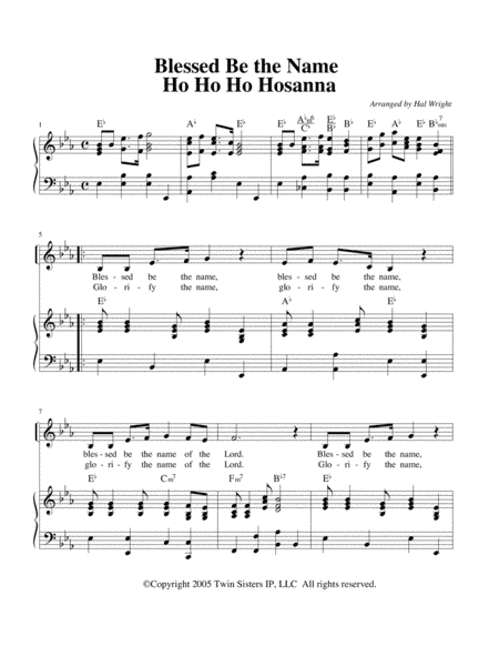 Blessed Be The Name / Ho Ho Ho Hosanna (arr. Hal Wright)