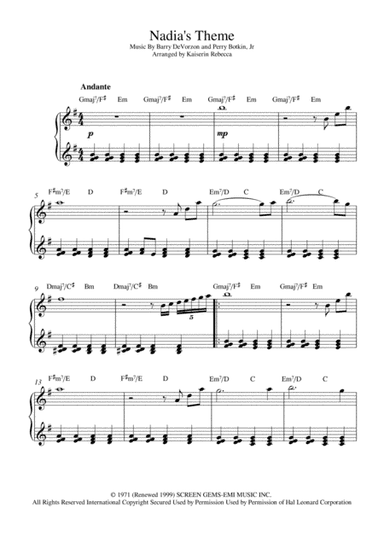 Nadia's Theme (arr. Kaiserin Rebecca)
