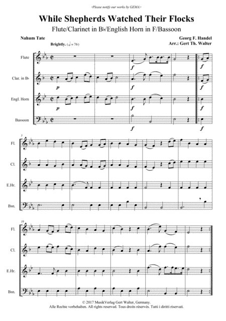 While Shepherds Watched Their Flocks (arr. Gert Th. Walter)