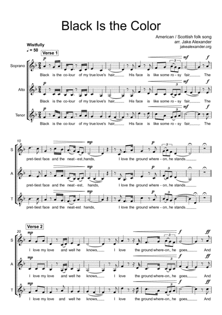 Black Is the Color - SAT a cappella (arr. Jake Alexander)