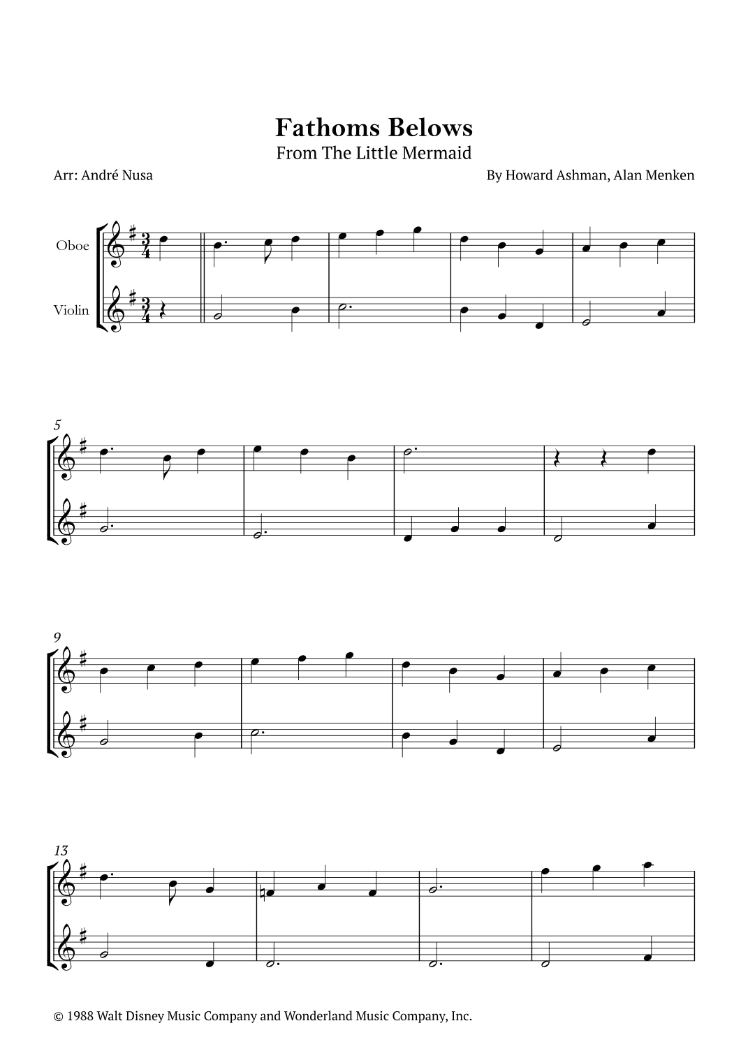 Fathoms Below (arr. André Nusa)