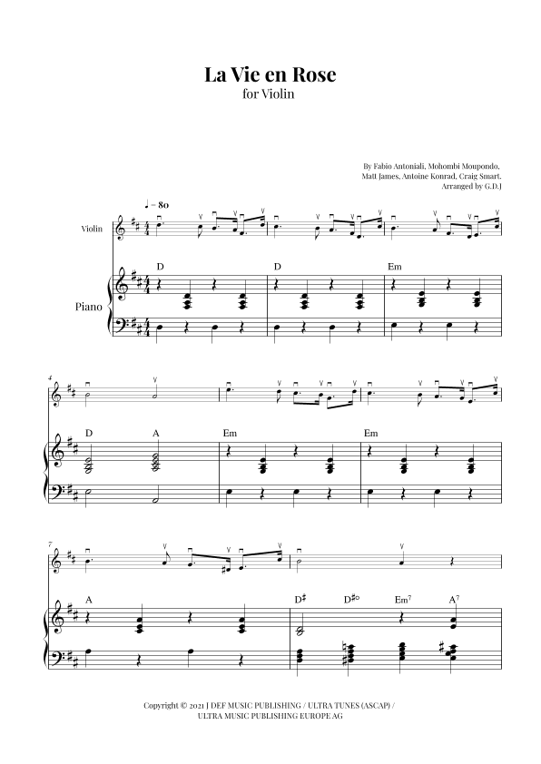 La Vie En Rose (arr. GDJ)