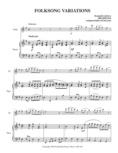 Folksong Variations for flute and piano