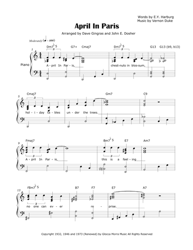 April In Paris (arr. Dave Gingras and John E. Dosher)