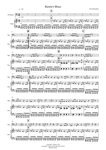 Burnie's Blues for Trombone and Piano
