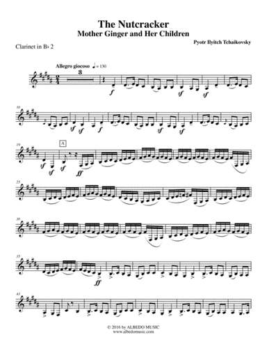 The Nutcracker, Mother Ginger and Her Children, Polichinelles - Clarinet in Bb 2 (Transposed Part) (arr. Doug Clyde)