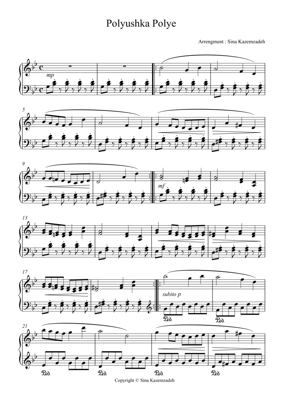 Polyushka Polye (arr. Sina Kazemzadeh)