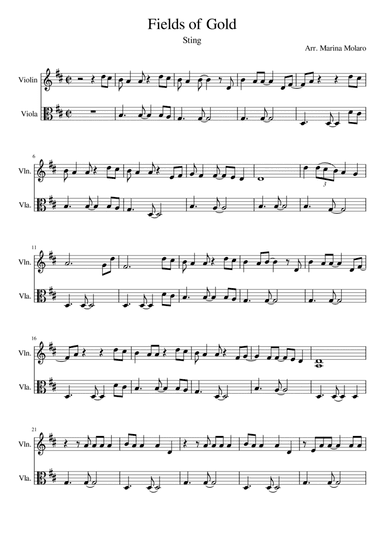 Fields Of Gold (arr. Marina Molaro)