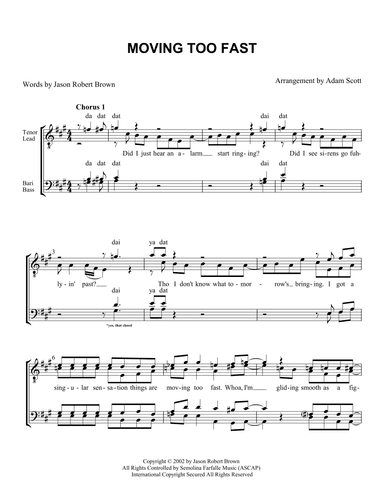 Moving Too Fast (arr. Adam Scott)