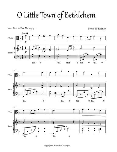O Little Town of Bethlehem (arr. Marie-Ève Mainguy)