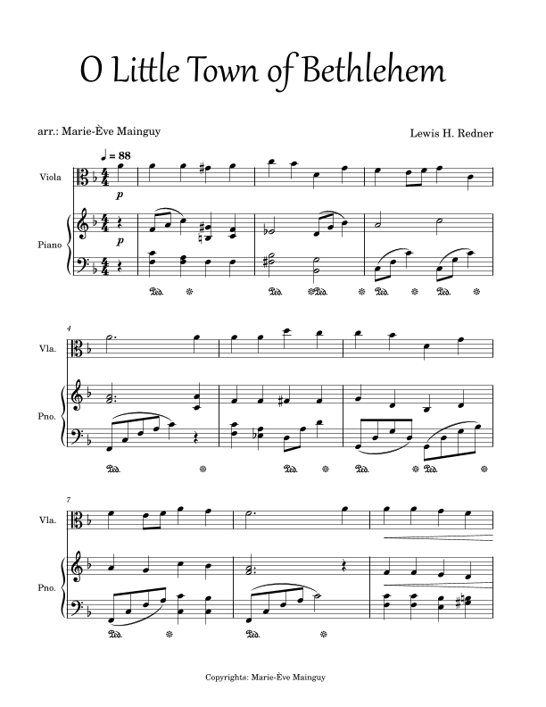 O Little Town of Bethlehem (arr. Marie-Ève Mainguy)