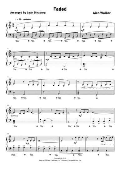 Faded (arr. Leah Ginzburg)