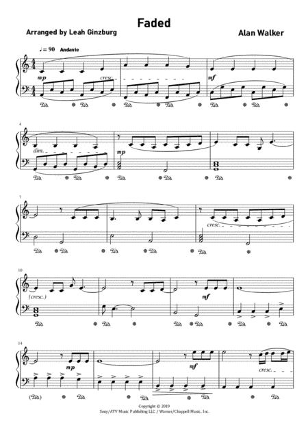 Faded (arr. Leah Ginzburg)