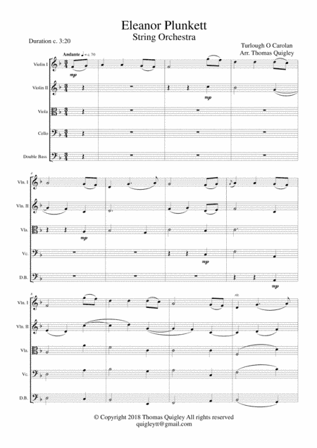 Eleanor Plunkett (arr. Thomas Quigley)