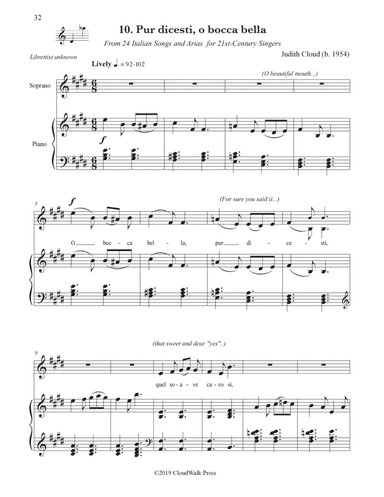 24 Italian Songs and Arias for 21st-Century Singers, no. 10 Pur dicesti o bocca bella