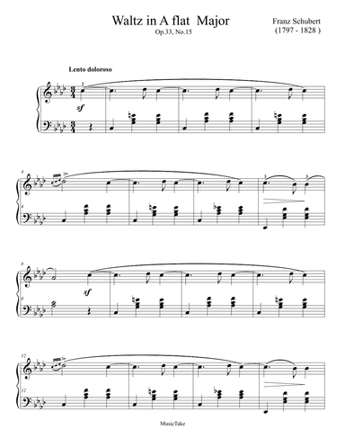 Schubert Waltz in A flat Major Op.33 No.15 (arr. Ben Choupak)