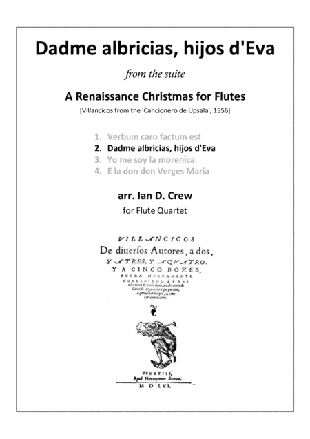 Dadme albricias, hijos d'Eva (arr. Ian D. Crew)