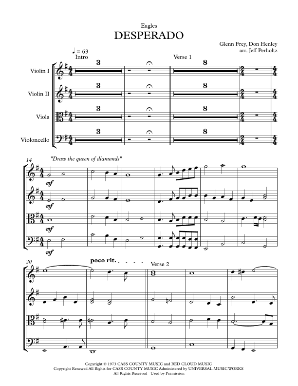 Desperado (arr. Jeff Perholtz)