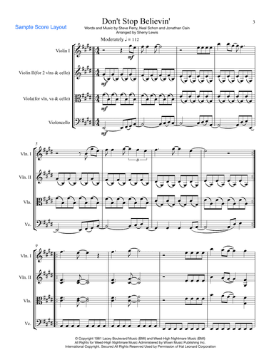 Don't Stop Believin' (arr. Sherry Lewis Publishing)