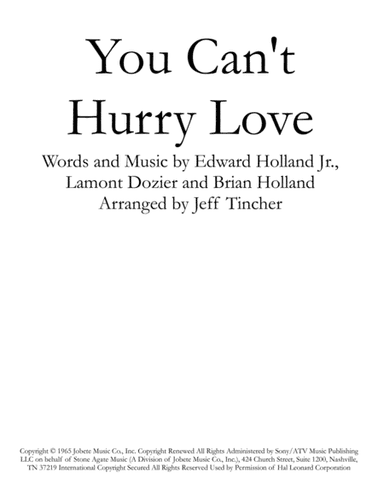 You Can't Hurry Love (arr. Jeff Tincher)