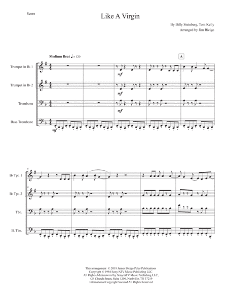 Like A Virgin (arr. Jim Bicigo)