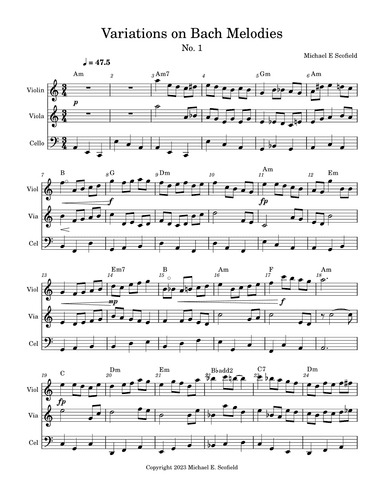Variations on Bach Melodies No. 1