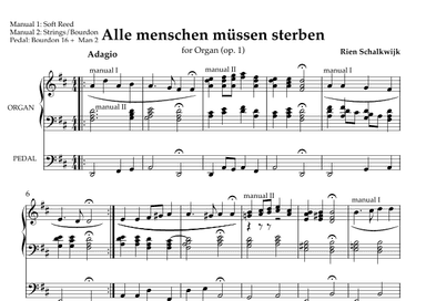 Alle menschen müssen sterben, Opus 1