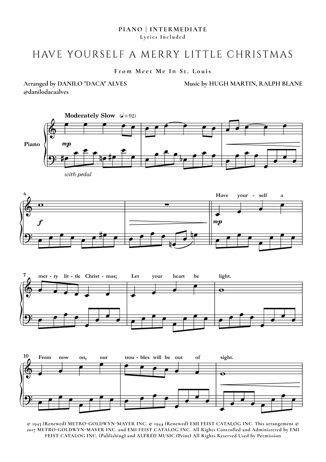 Have Yourself A Merry Little Christmas (arr. Danilo "Daca" Alves)