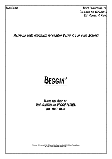 Beggin' (arr. Mike West)