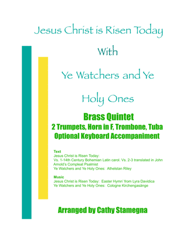 Jesus Christ is Risen Today with Ye Watchers and Ye Holy Ones - Brass Quintet with Opt. Acc. (arr. Cathy Stamegna)