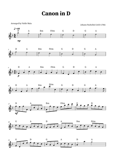 Canon in D - Baritone Sax Solo (+CHORDS) (arr. Valdir Maia)