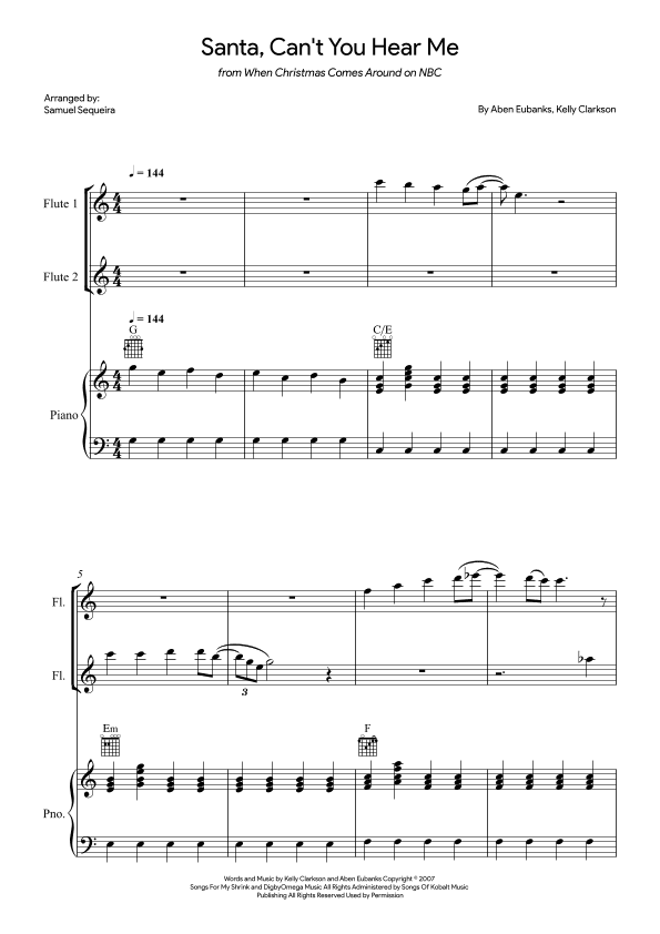 Santa Can't You Hear Me (arr. Samuel Sequeira)