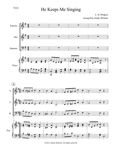 He Keeps Me Singing (arr. Sandy McIntire)