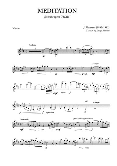 Meditation from "Thais" for Violin and Piano (arr. Diego Marani)
