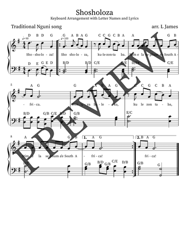 Shosholoza (arr. Lindsey James)