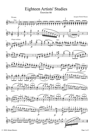 Mazas 75 Melodious & Progressive Studies Op 36, Book 3, No.66 (arr. String Masters)