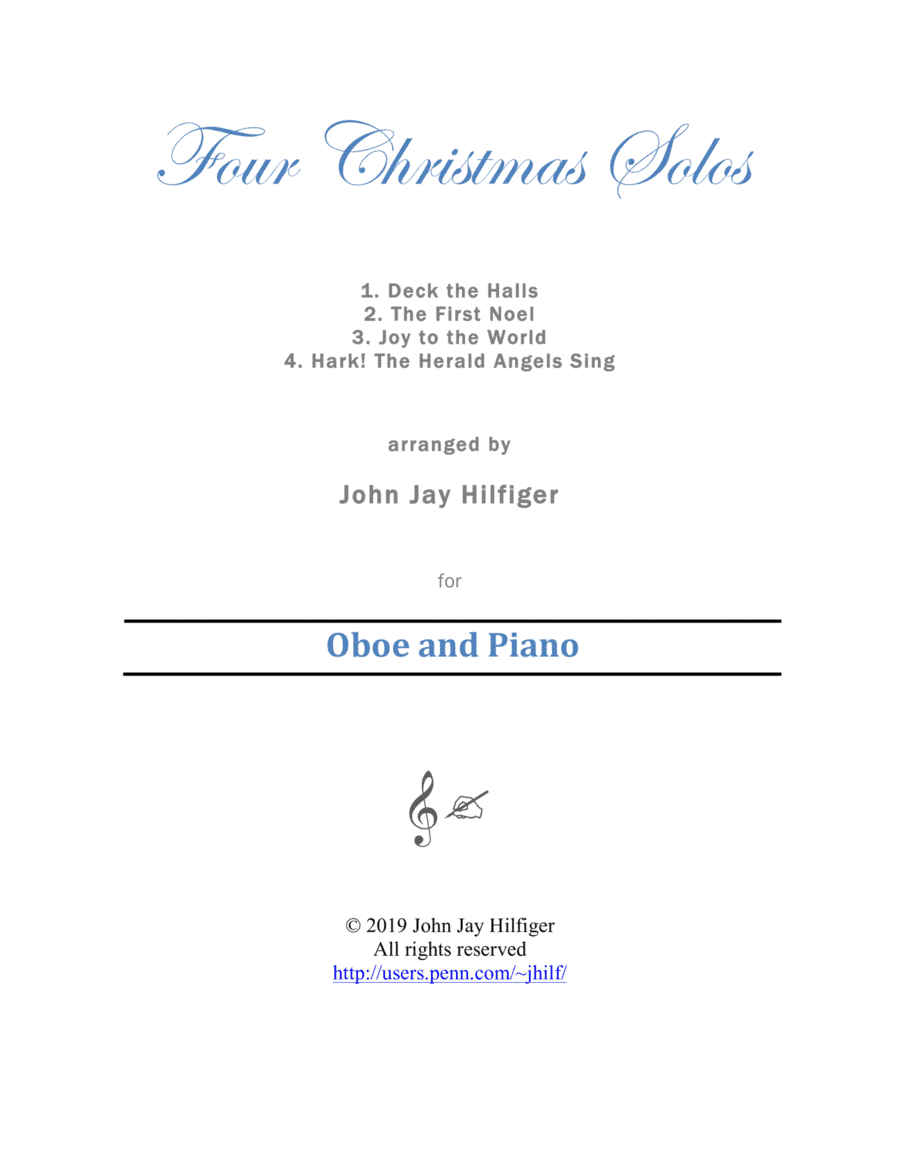 Four Christmas Solos for Oboe (arr. John Jay Hilfiger)