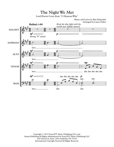 The Night We Met (arr. Arr. Lance Fisher)