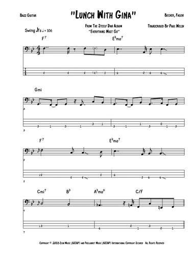 Lunch With Gina (arr. Accubass)
