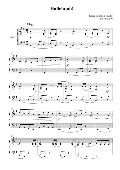 Handel's Hallelujah (arr. Passoni Music)