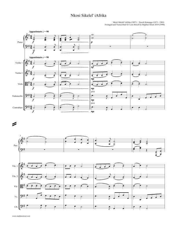 Nkosi Sikelel' iAfrika - Enoch Sontonga (1873-1905) (Piano Sextet) (arr. Stephen Street)