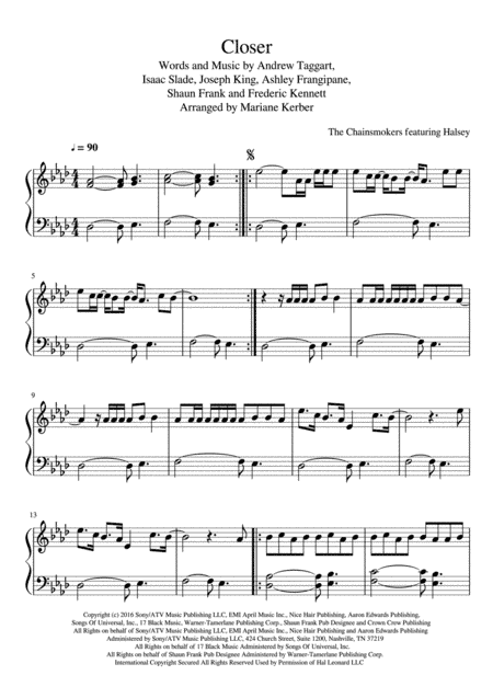 Closer (arr. Mariane Kerber)