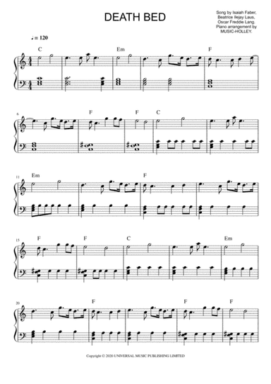 Death Bed (arr. Music-holley)