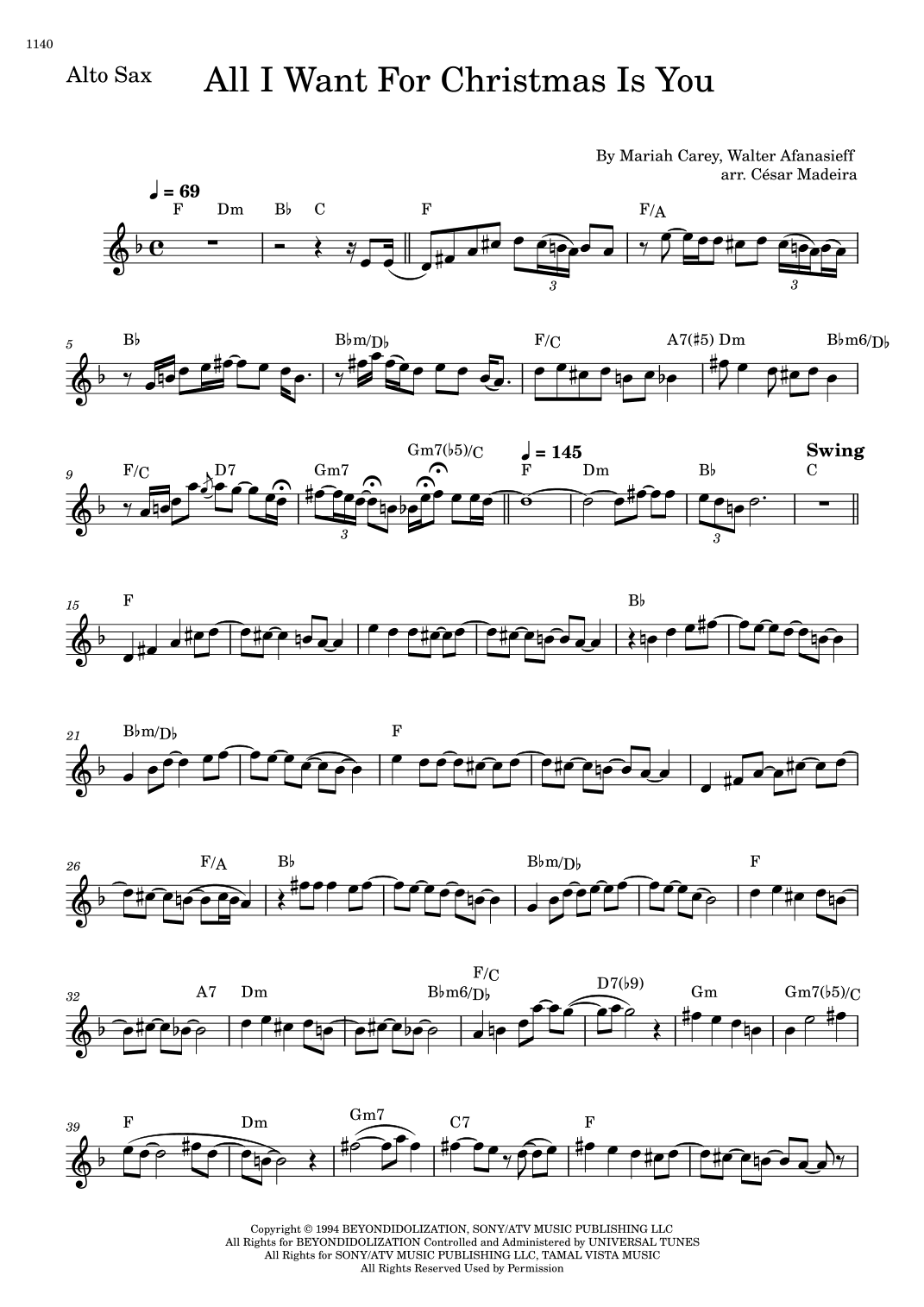 All I Want For Christmas Is You (arr. César Madeira)