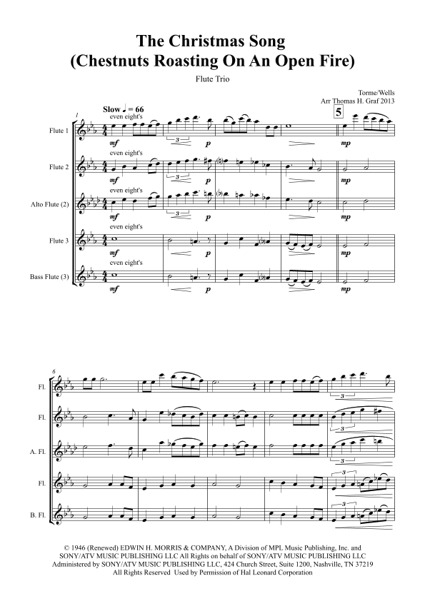 The Christmas Song (chestnuts Roasting On An Open Fire) (arr. Thomas Graf)